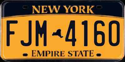 NY license plate FJM4160