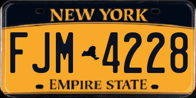 NY license plate FJM4228