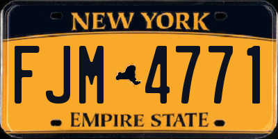NY license plate FJM4771