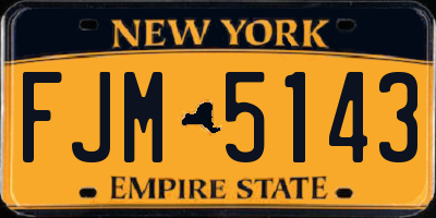 NY license plate FJM5143