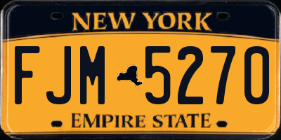 NY license plate FJM5270