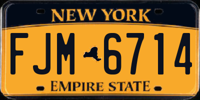 NY license plate FJM6714