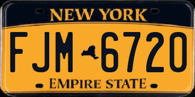 NY license plate FJM6720
