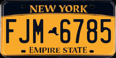 NY license plate FJM6785
