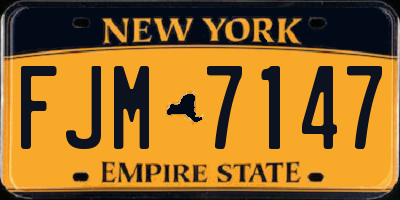 NY license plate FJM7147