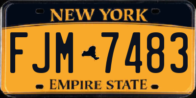 NY license plate FJM7483