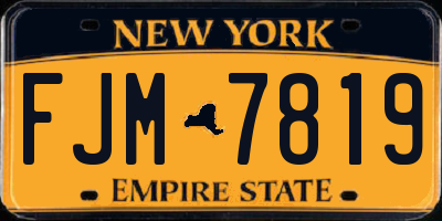 NY license plate FJM7819