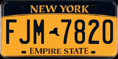 NY license plate FJM7820