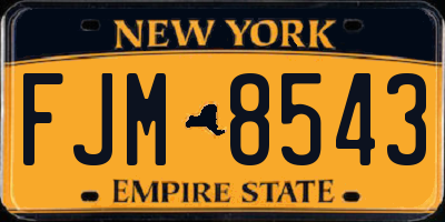 NY license plate FJM8543