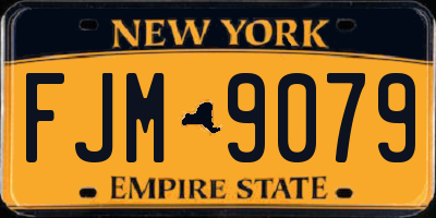 NY license plate FJM9079