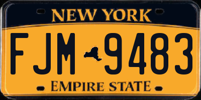 NY license plate FJM9483