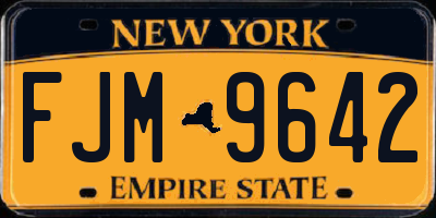 NY license plate FJM9642