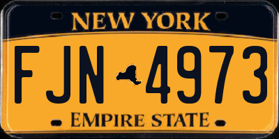 NY license plate FJN4973