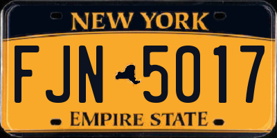 NY license plate FJN5017