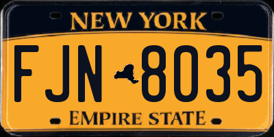 NY license plate FJN8035