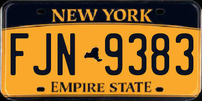 NY license plate FJN9383