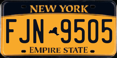 NY license plate FJN9505