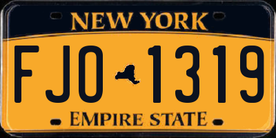 NY license plate FJO1319
