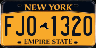 NY license plate FJO1320