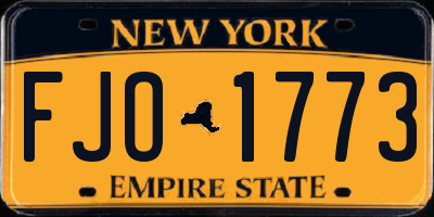 NY license plate FJO1773