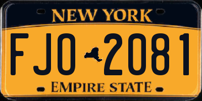 NY license plate FJO2081