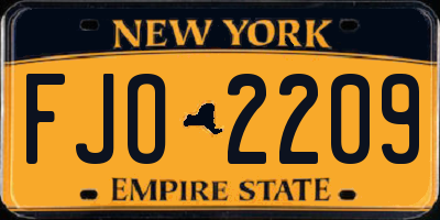 NY license plate FJO2209