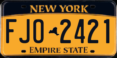 NY license plate FJO2421