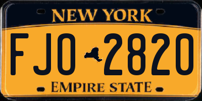 NY license plate FJO2820