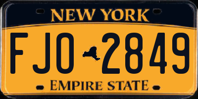 NY license plate FJO2849