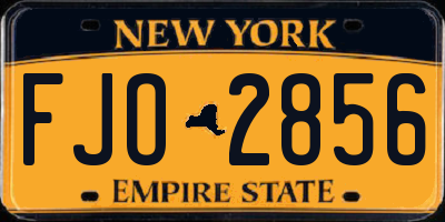 NY license plate FJO2856