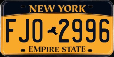 NY license plate FJO2996