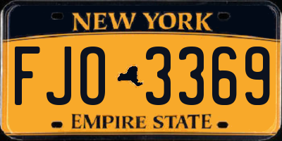 NY license plate FJO3369