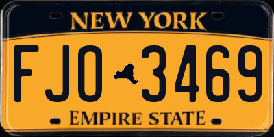 NY license plate FJO3469