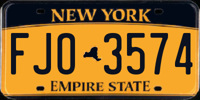 NY license plate FJO3574