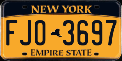 NY license plate FJO3697
