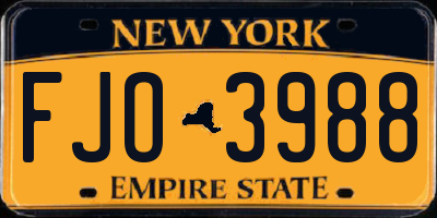 NY license plate FJO3988