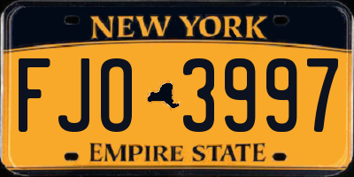 NY license plate FJO3997