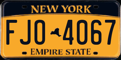 NY license plate FJO4067