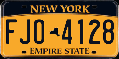 NY license plate FJO4128