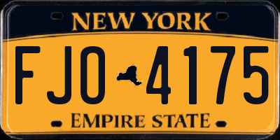 NY license plate FJO4175