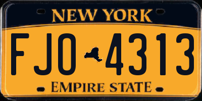 NY license plate FJO4313