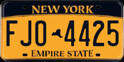 NY license plate FJO4425