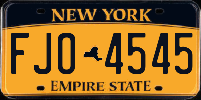 NY license plate FJO4545