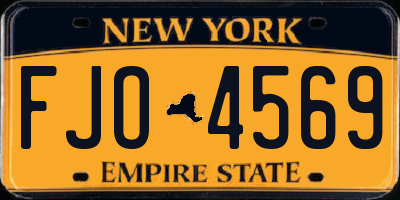 NY license plate FJO4569