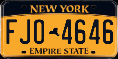 NY license plate FJO4646