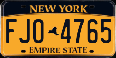 NY license plate FJO4765