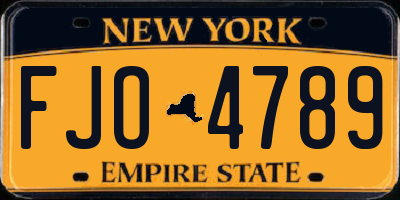 NY license plate FJO4789