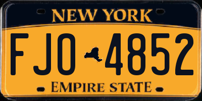 NY license plate FJO4852