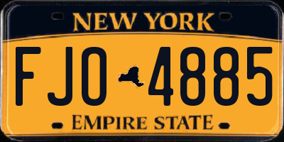 NY license plate FJO4885