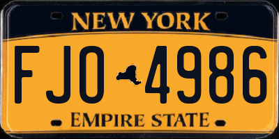NY license plate FJO4986